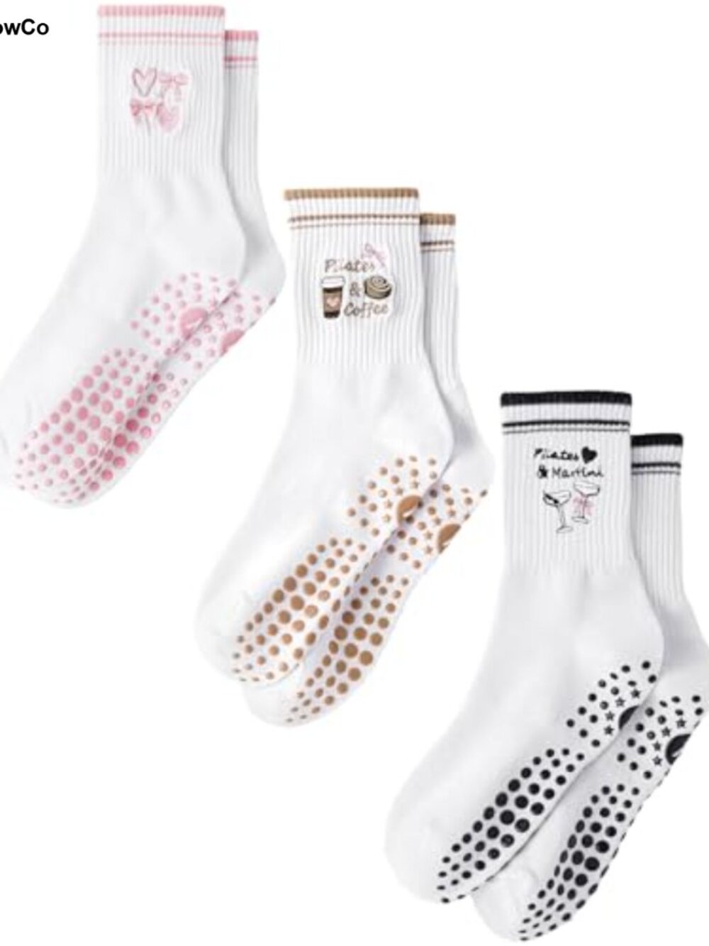 Pilates Grip Socks for Women Cotton Non-Slip Yoga Socks Arch Support